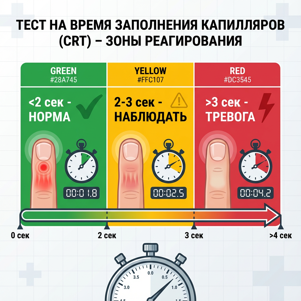 Зоны оценки времени капиллярного наполнения