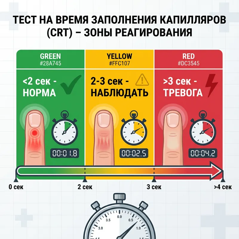 Зоны оценки времени капиллярного наполнения