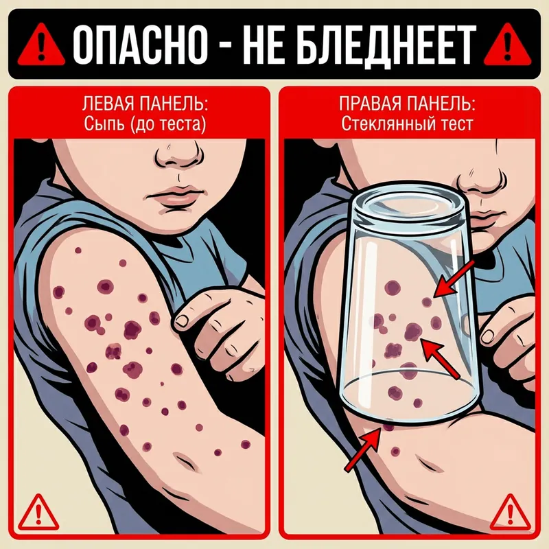 Опасная сыпь - НЕ бледнеет, требует срочной помощи