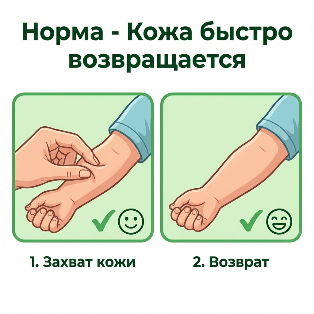 Нормальная гидратация - кожа быстро возвращается